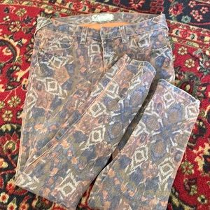 FREE PEOPLE PATTERNED SKINNY JEANS